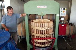Andy running the basket press